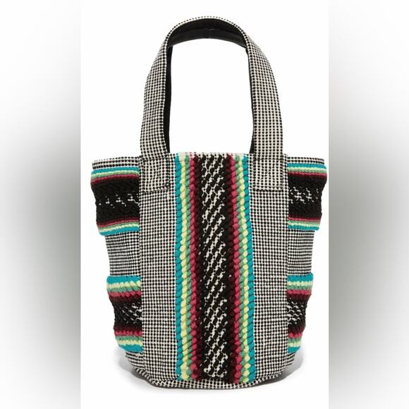 Rebecca Minkoff Alhombra Tweed Stripes Woven Tote - Picture 1 of 11